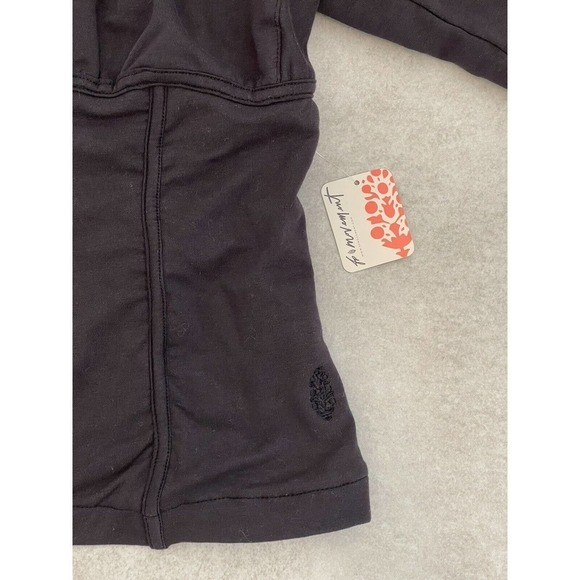 Free People Movement Women's M Foundation Jacket Zip Up Black Cotton Pocket NWT - Picture 14 of 17